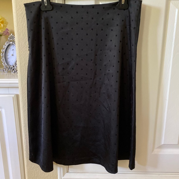 Black midi flare skirt polka dots - Picture 1 of 5